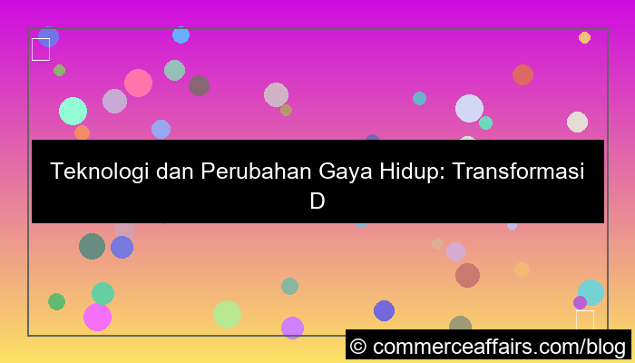 teknologi dan perubahan gaya hidup